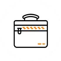 A cartoonish briefcase