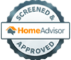 A sign saying "screened and approved by homeadvisor"