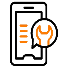 A phone with our contact