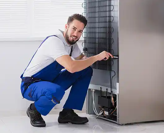 Refrigerator repair Orange County – trusted technician repairing a refrigerator