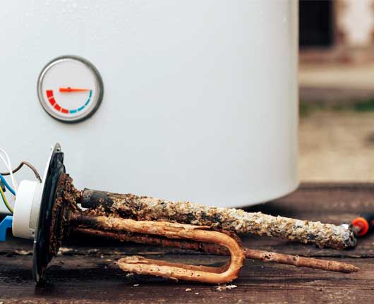 Corroded water heater heating element causing issues that require water heater repair near me