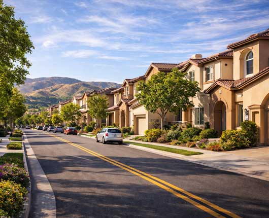 Residential street in Aliso Viejo neighborhood illustrating appliance repair Aliso Viejo services for local homes