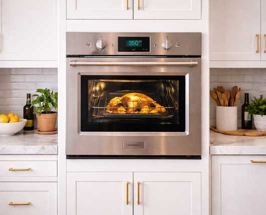 Built-in oven in modern home kitchen → appliance repair near me