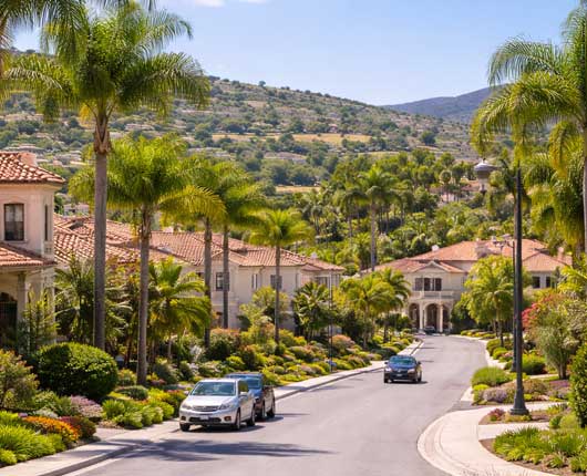 Residential street with houses in Laguna Niguel neighborhood → appliance repair Laguna Niguel