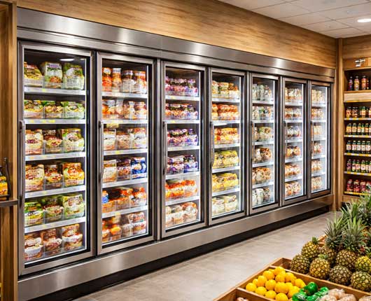 Commercial upright freezer in grocery store aisle → emergency appliance service in Coto de Casa